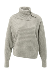 Yaya 01-000506 batwing sweater with collar