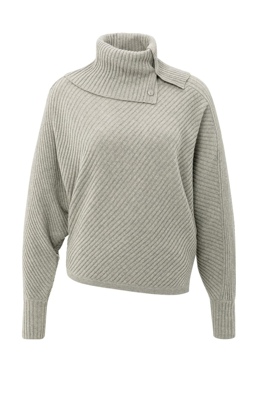 Yaya 01-000506 batwing sweater with collar