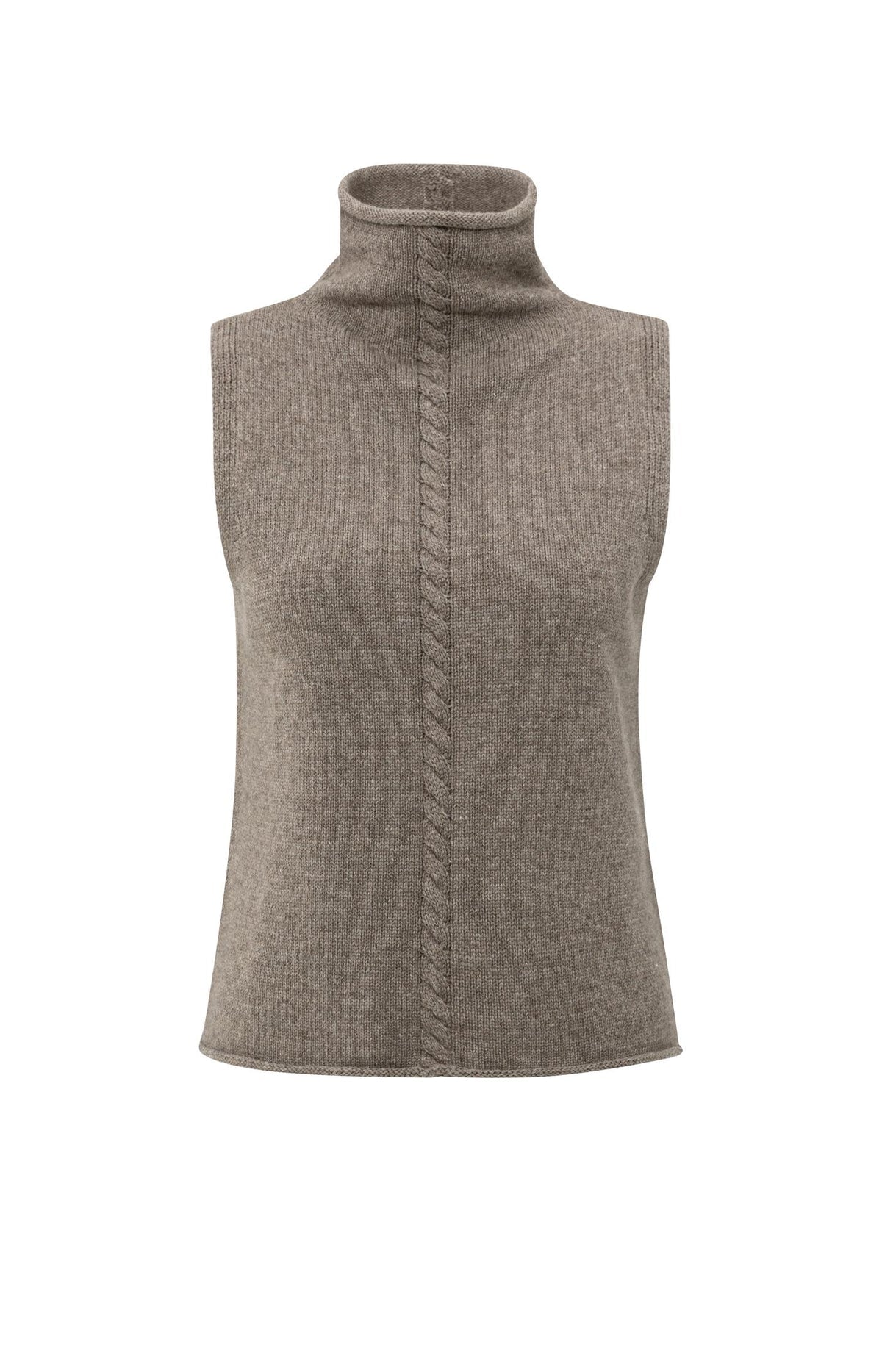 Yaya 01-000492 Cable high neck sleeveless sweater