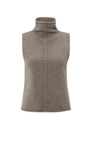 Yaya 01-000492 Cable high neck sleeveless sweater