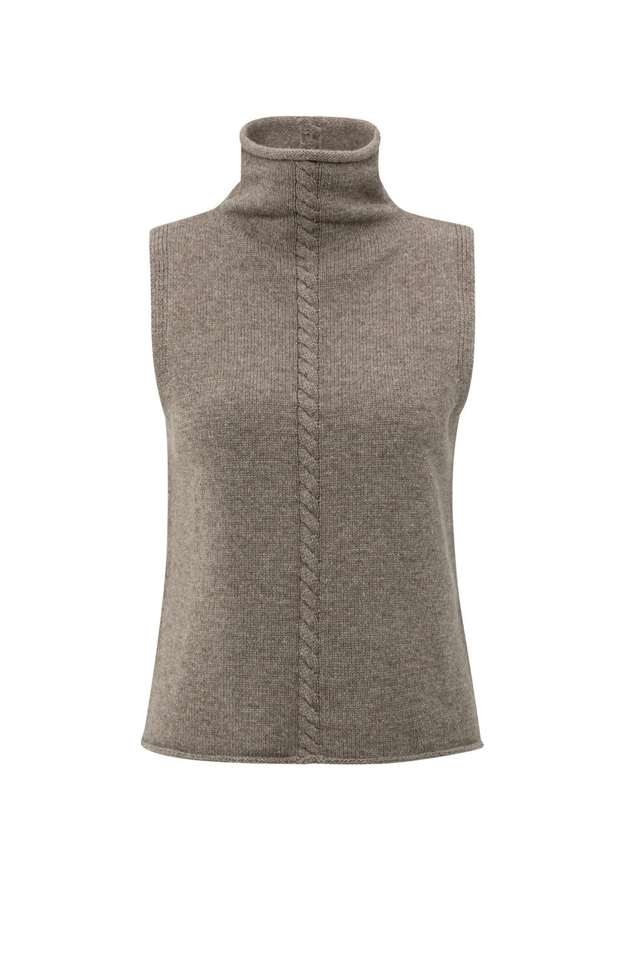 Yaya 01-000492 Cable high neck sleeveless sweater