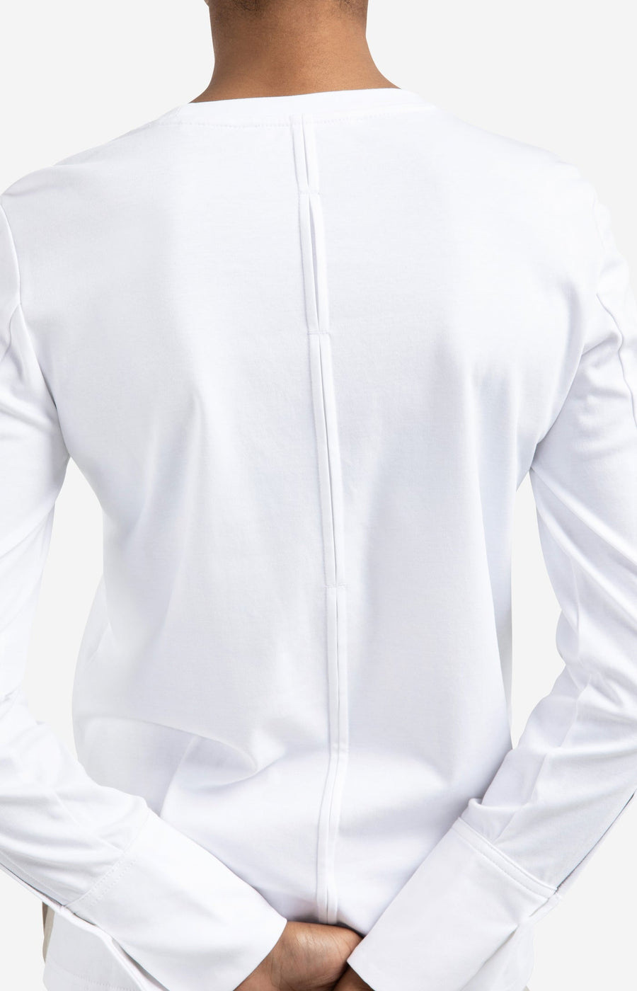 Yaya 01-709321 long sleeve jersey top with woven cuffs