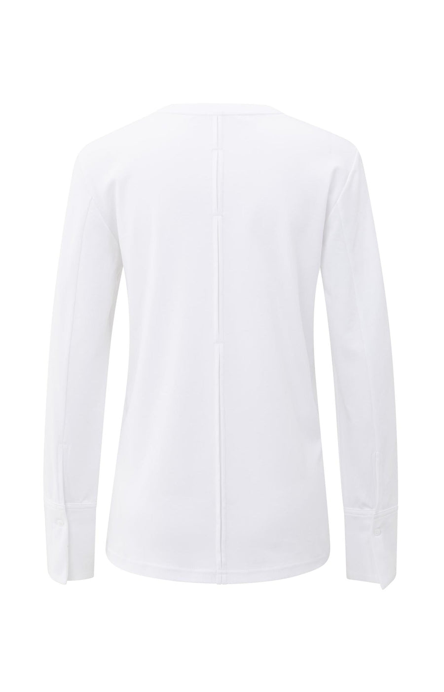 Yaya 01-709321 long sleeve jersey top with woven cuffs