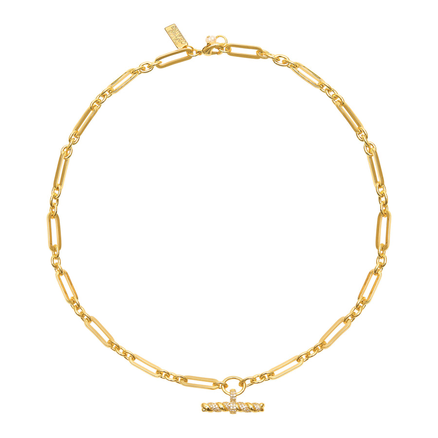 Talis Chains T Bar necklace white