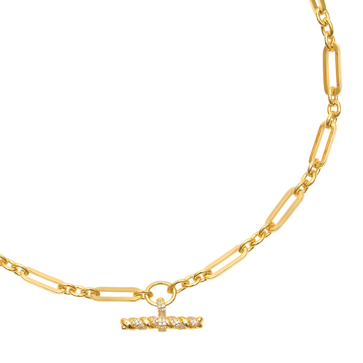 Talis Chains T Bar necklace white