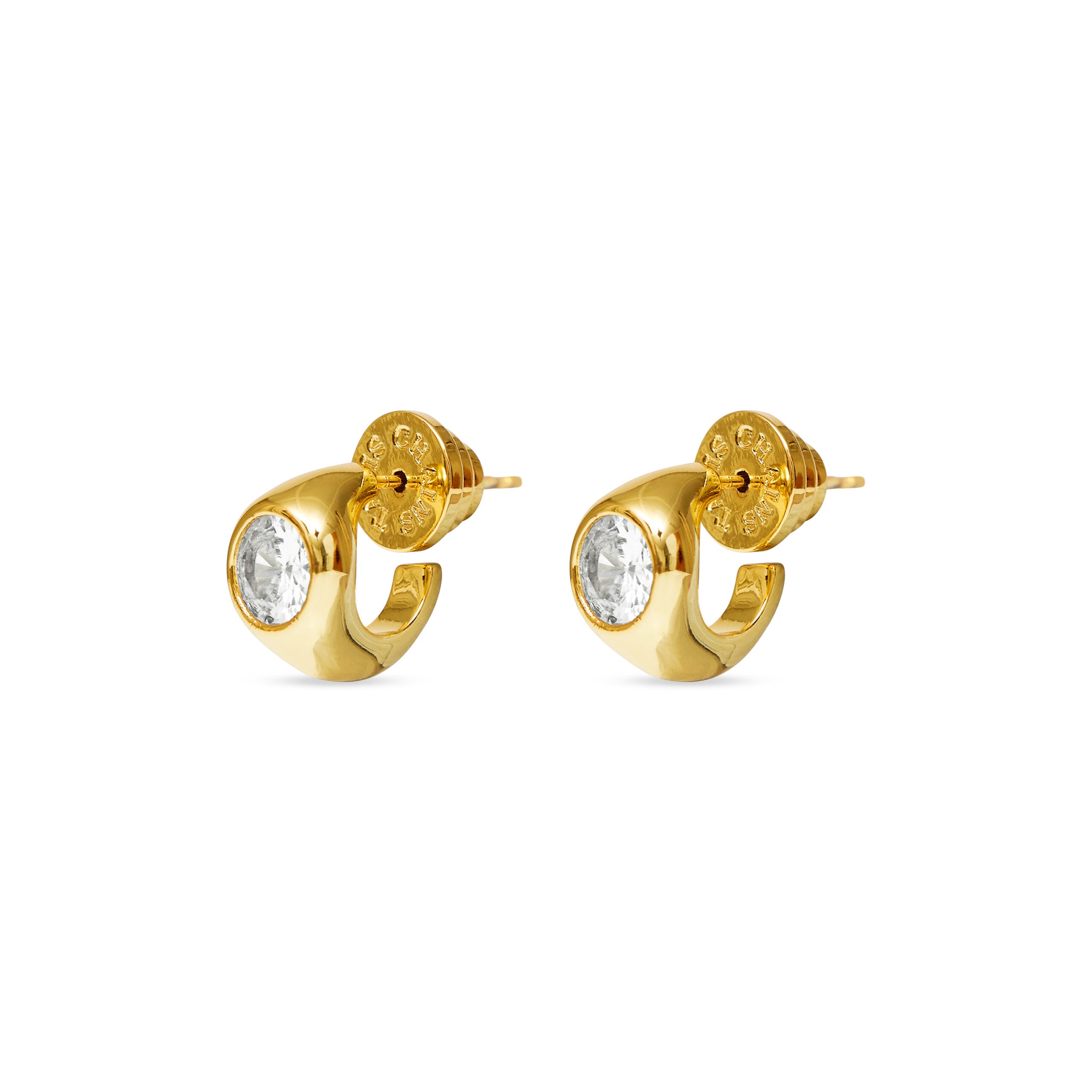 Talis Chains CZ Huggie Studs clear