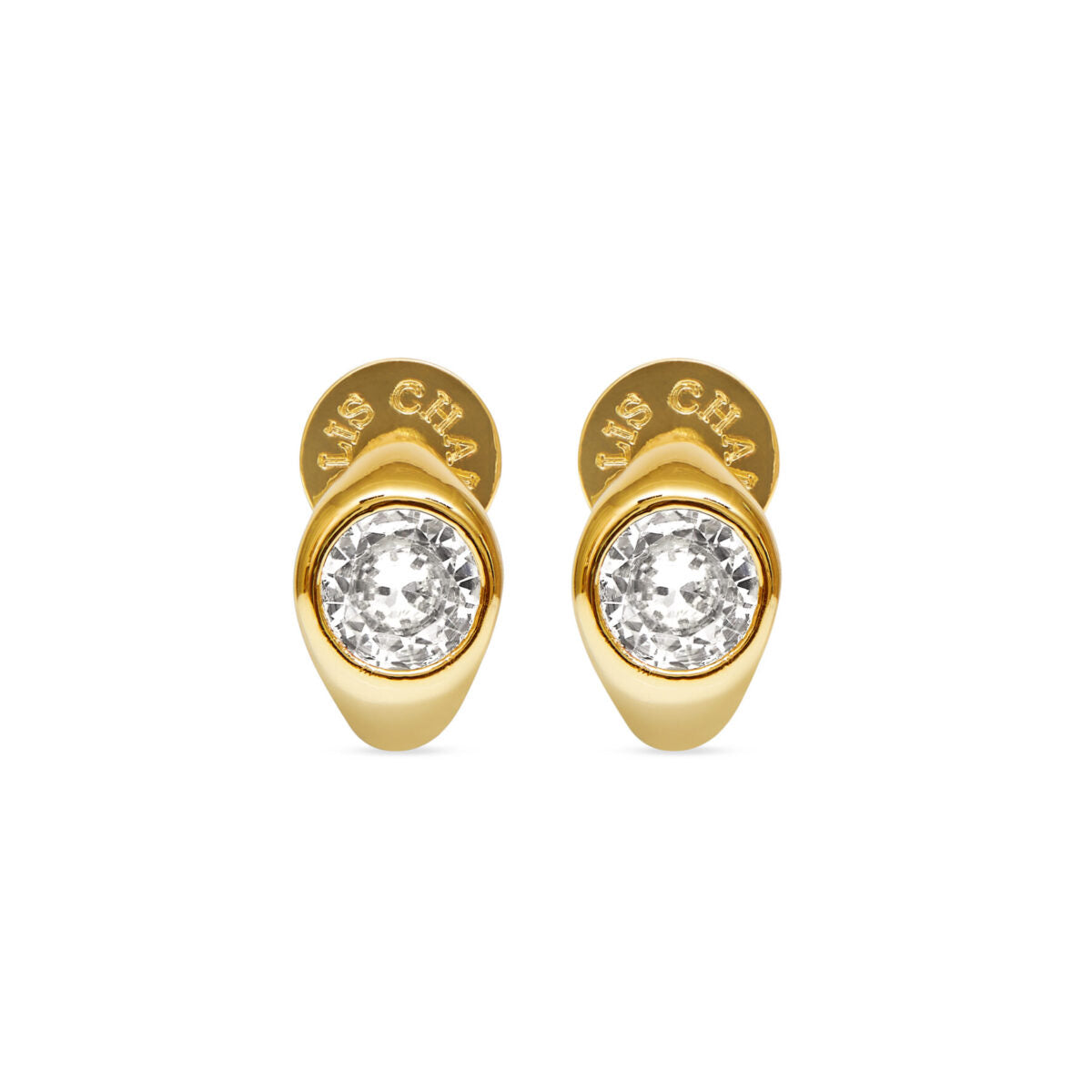 Talis Chains CZ Huggie Studs clear