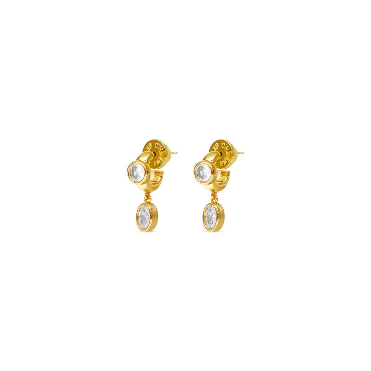 Talis Chains CZ Huggie one drop Studs clear