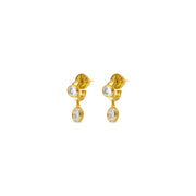 Talis Chains CZ Huggie one drop Studs clear