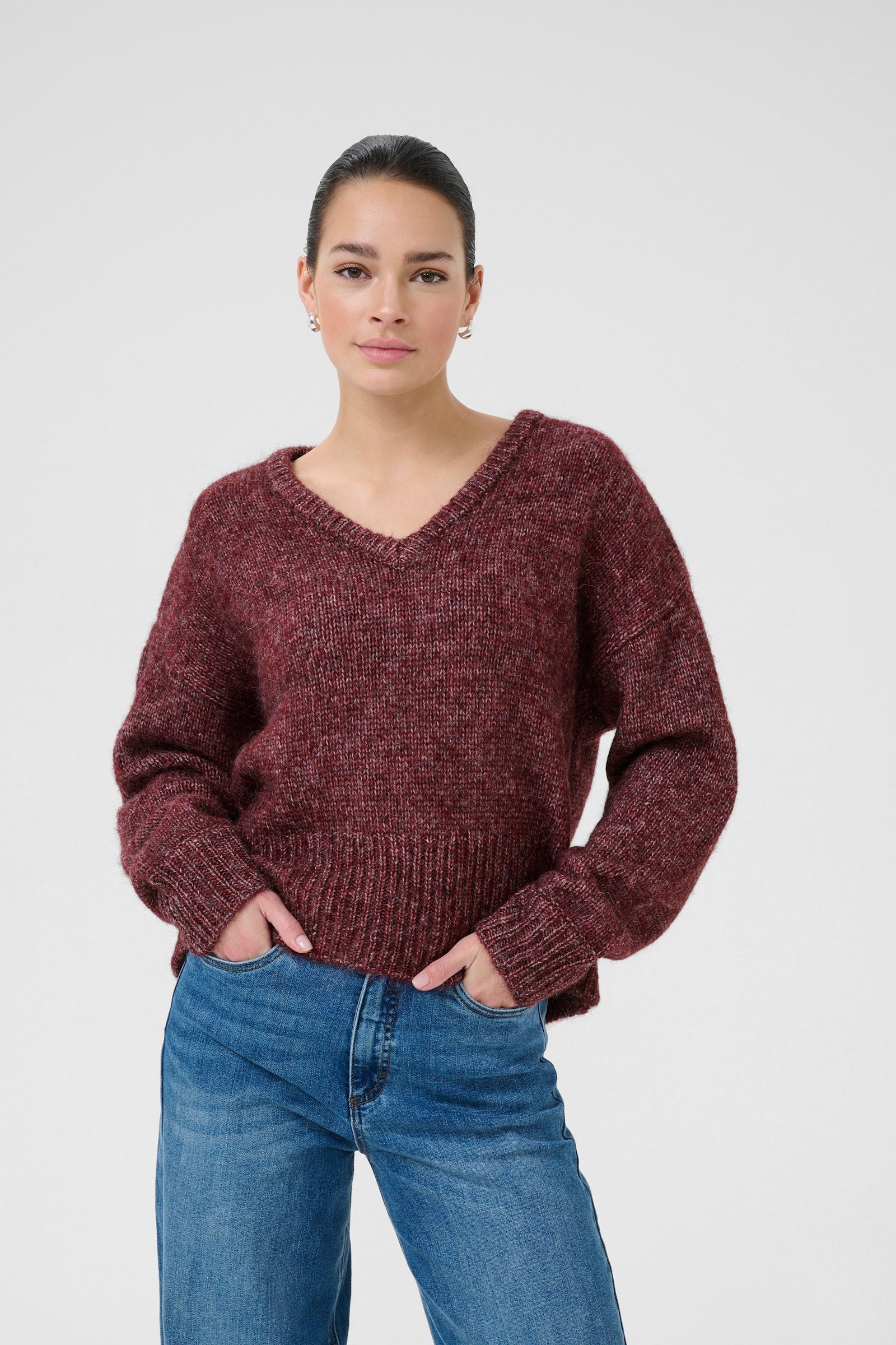 Kaffe KAtrina LS pullover windsor wine