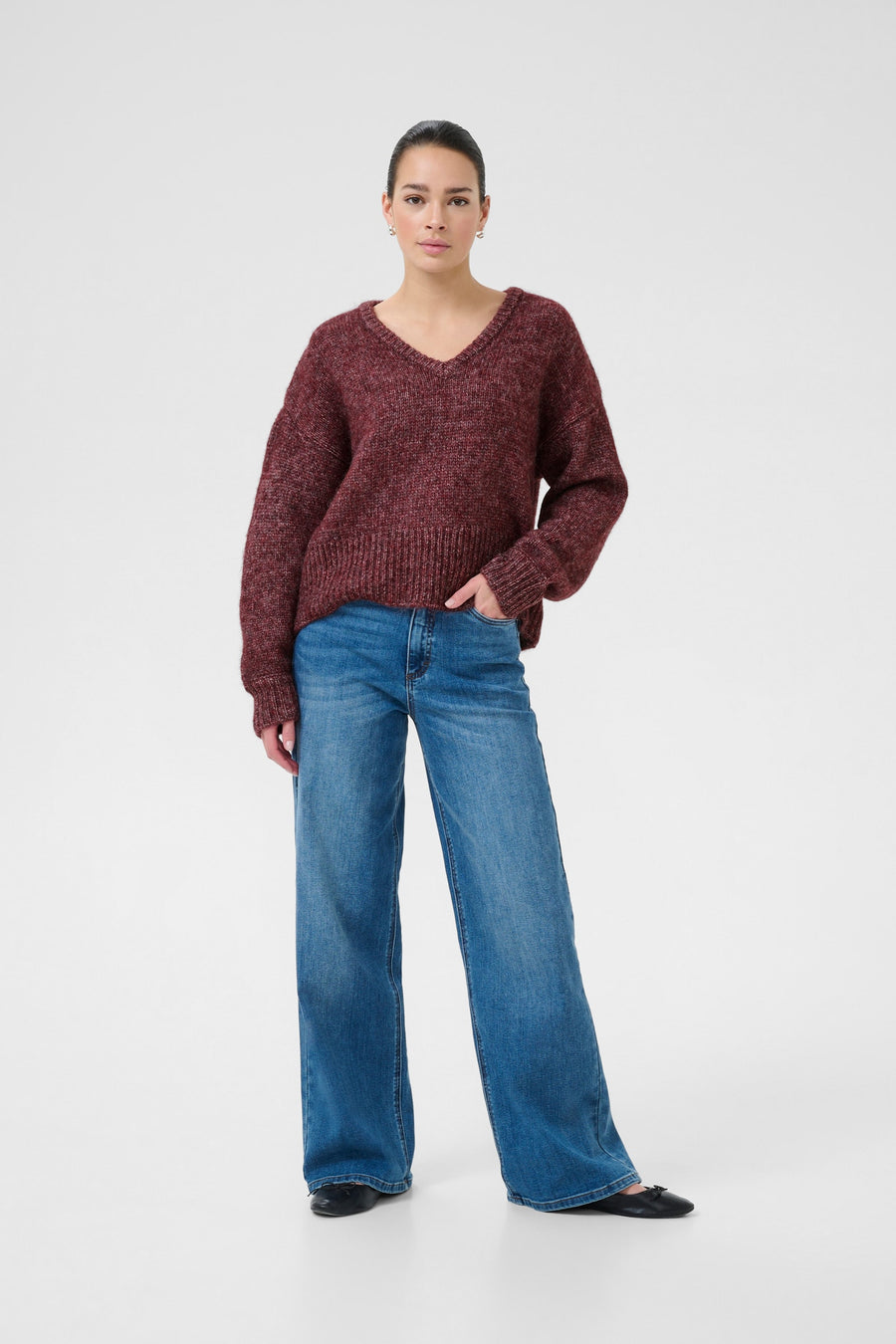 Kaffe KAtrina LS pullover windsor wine
