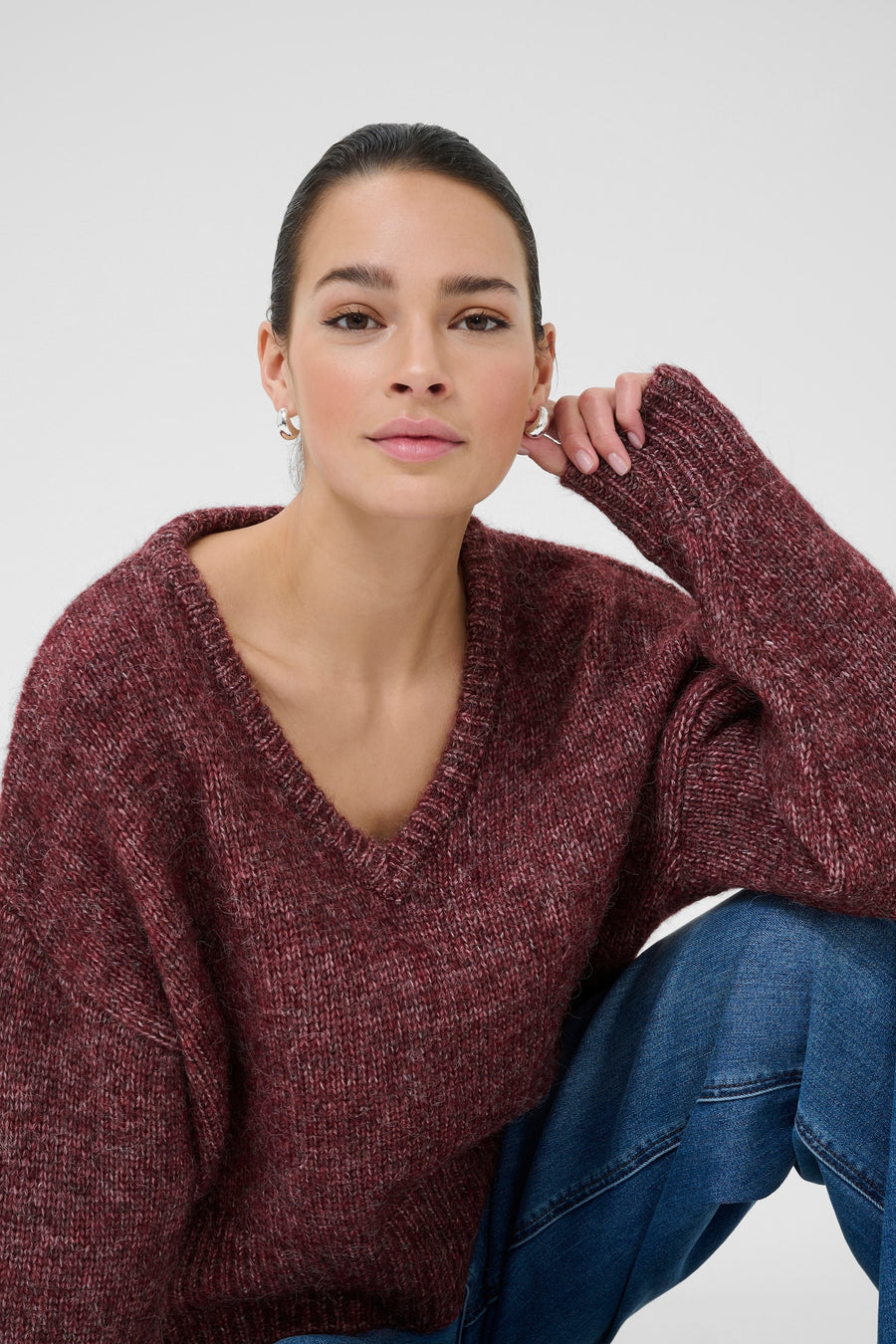 Kaffe KAtrina LS pullover windsor wine