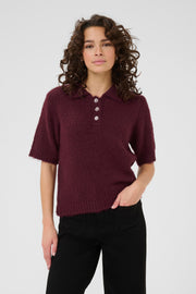 Kaffe KAemilie polo pullover wine
