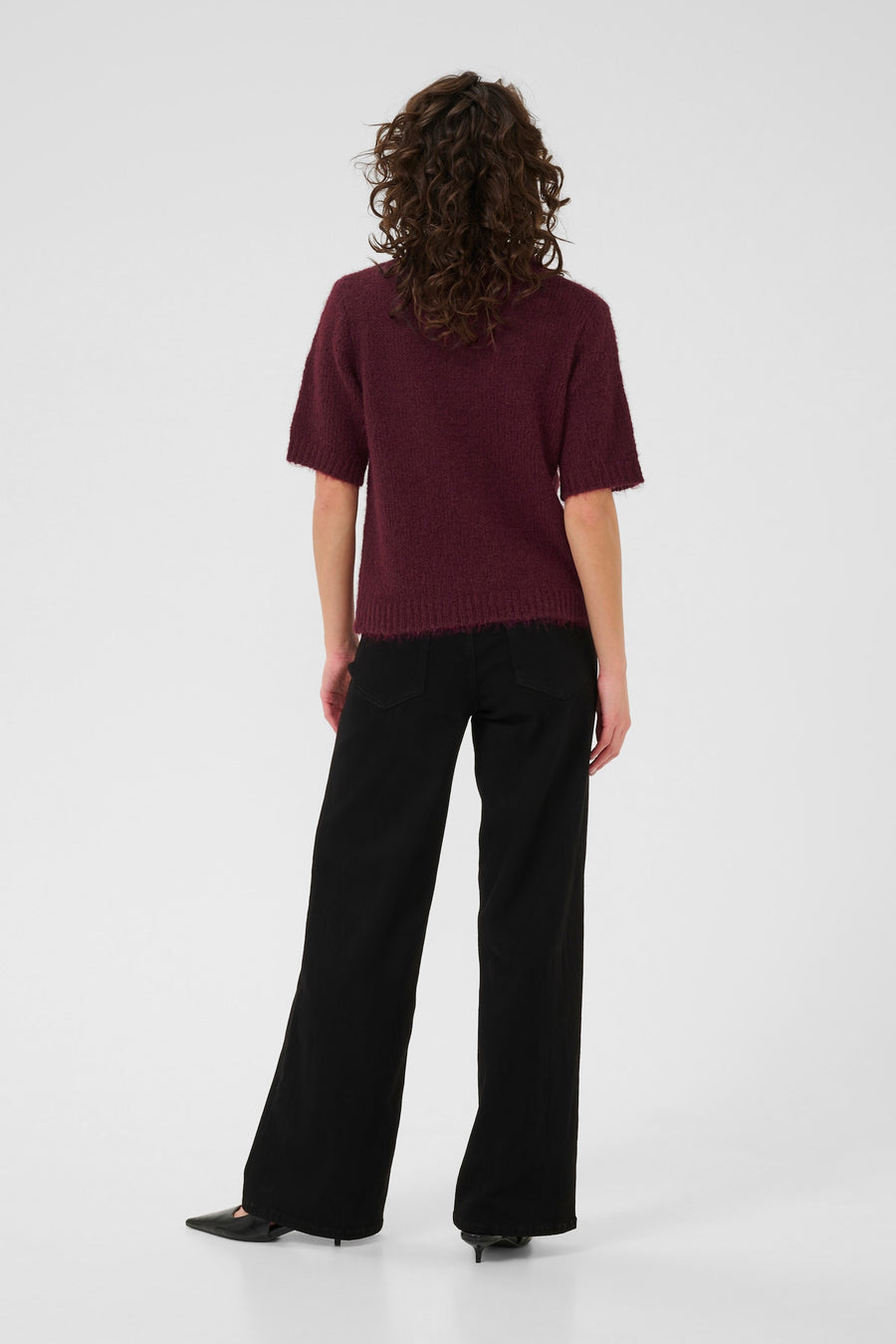 Kaffe KAemilie polo pullover wine