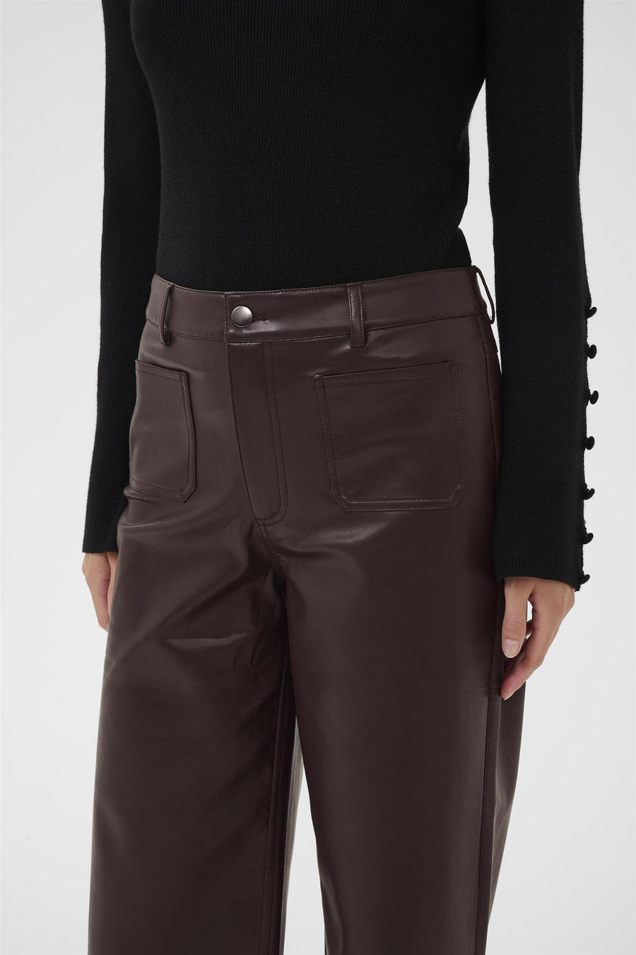 Kaffe KAmikka pu jeans black coffee