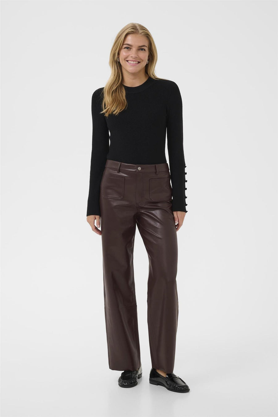 Kaffe KAmikka pu jeans black coffee