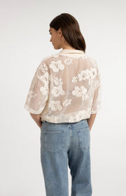 Yaya 01-201234 Crochet jacket beige