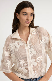 Yaya 01-201234 Crochet jacket beige