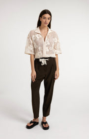 Yaya 01-201234 Crochet jacket beige