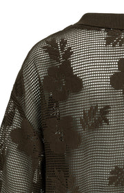 Yaya 01-201234 Crochet jacket brown