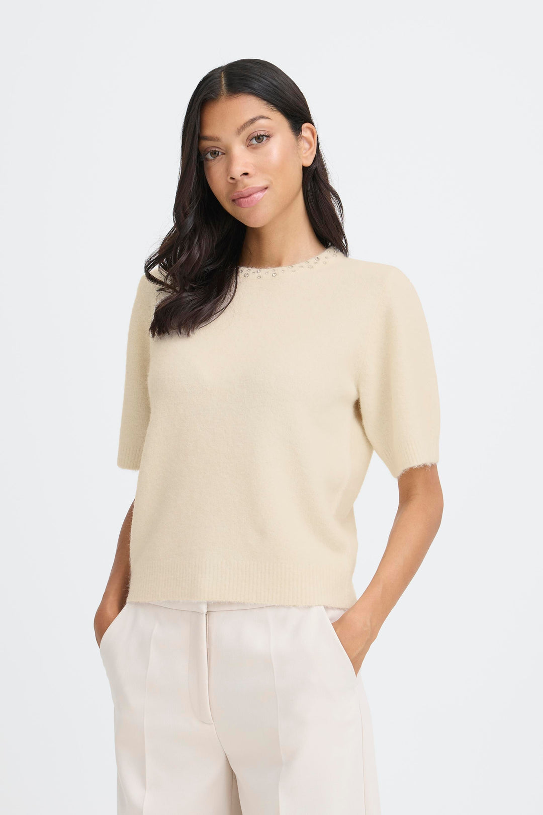 BYOUNG BYomea rhinestones ss jumper