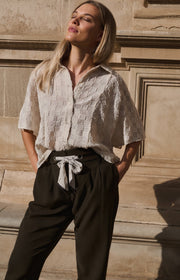 Yaya 01-201230 Jacquard blouse beige