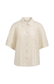 Yaya 01-201230 Jacquard blouse beige