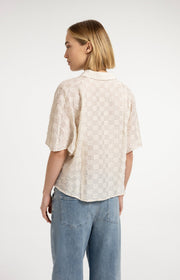 Yaya 01-201230 Jacquard blouse beige