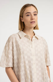 Yaya 01-201230 Jacquard blouse beige