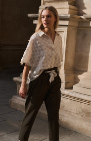 Yaya 01-201230 Jacquard blouse beige