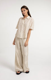 Yaya 01-201230 Jacquard blouse beige