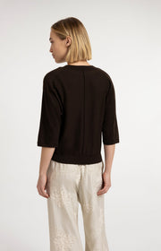 Yaya 01-000609 V neck sweater brown