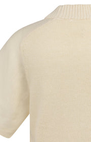 Yaya 01-000605 Knitted top with short sleeves beige