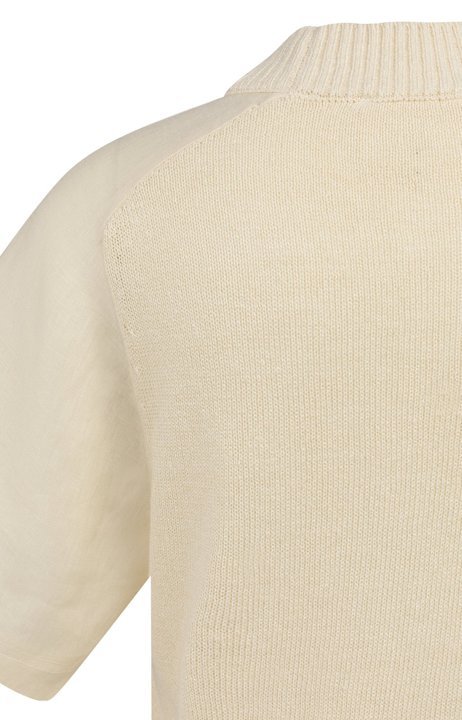 Yaya 01-000605 Knitted top with short sleeves beige