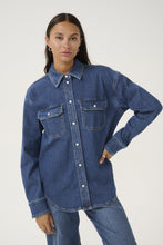 Load image into Gallery viewer, Kaffe KAsinem denim shirt blue
