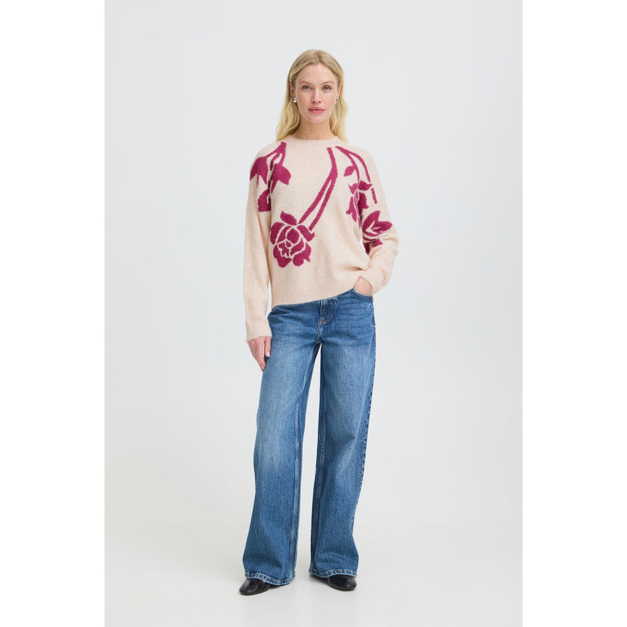 BYOUNG BYomea flower jumper 4 pink