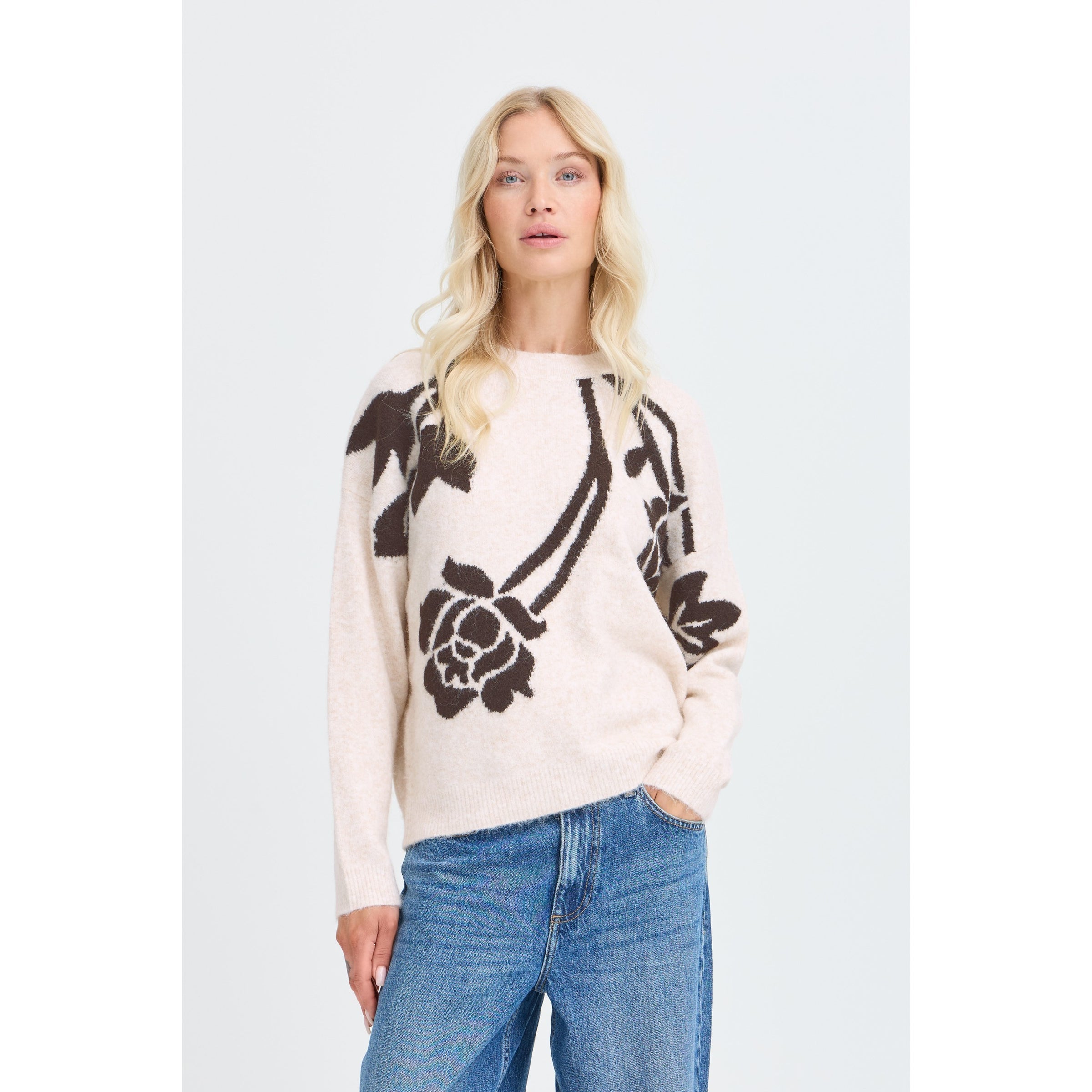 BYOUNG BYomea flower jumper 4 chocolate