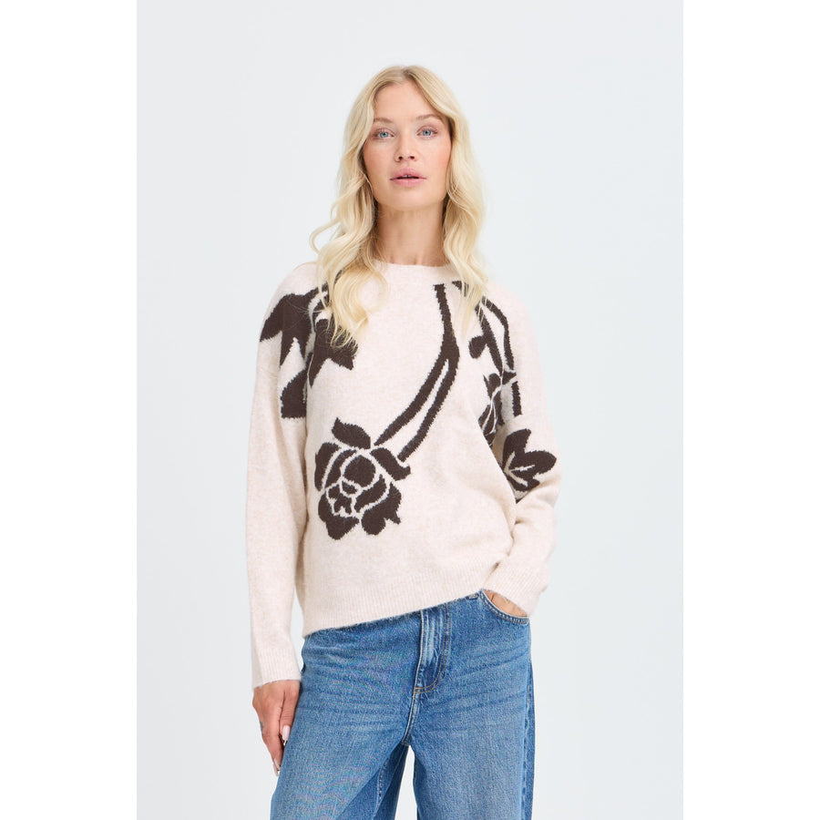 BYOUNG BYomea flower jumper 4 chocolate