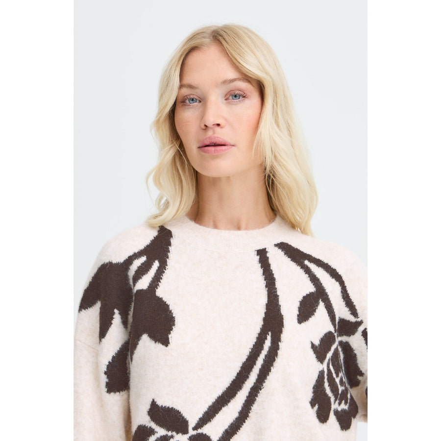 BYOUNG BYomea flower jumper 4 chocolate