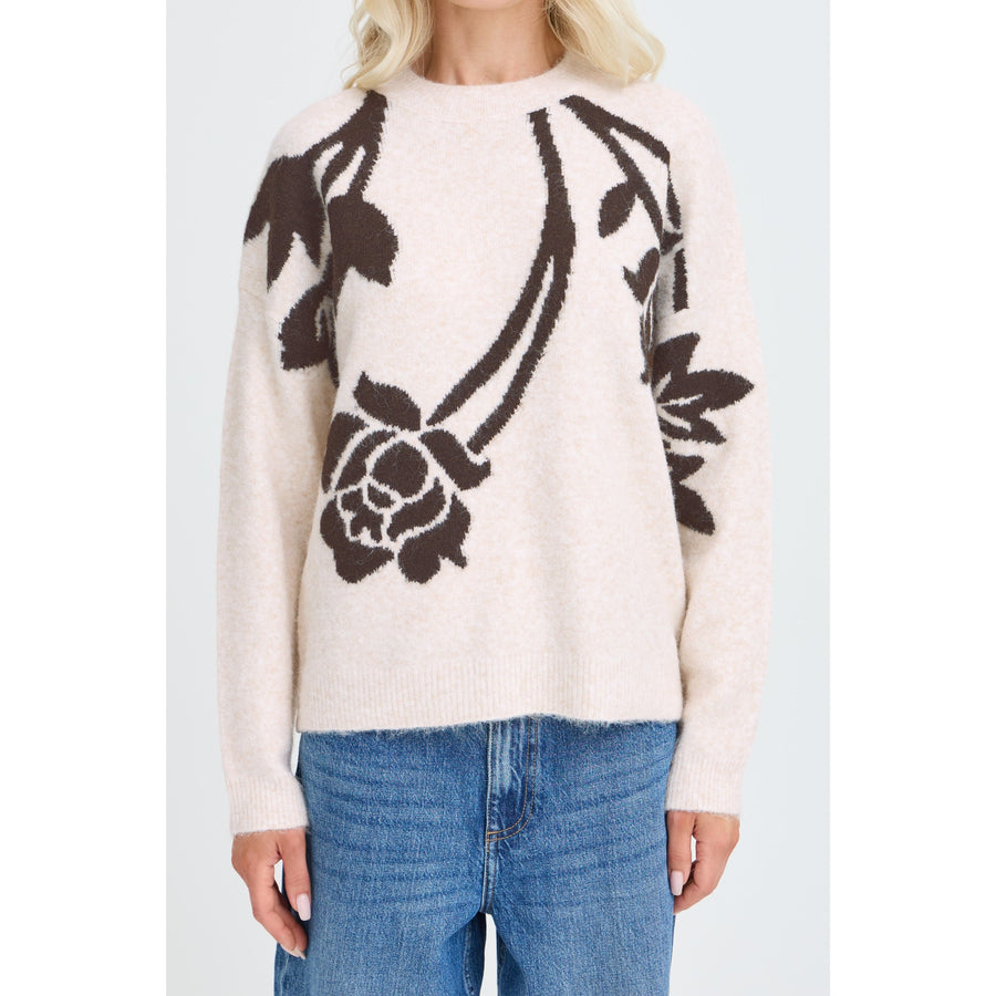 BYOUNG BYomea flower jumper 4 chocolate