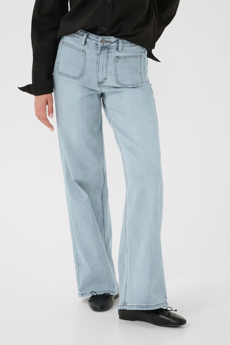 KAFFE KAbrook HW reg fit jeans light blue