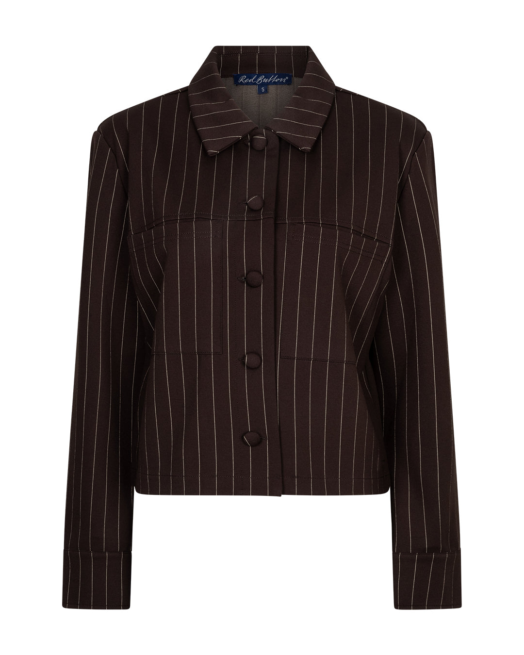 Red Button SRB5028 Jacket punta pinstripe brown