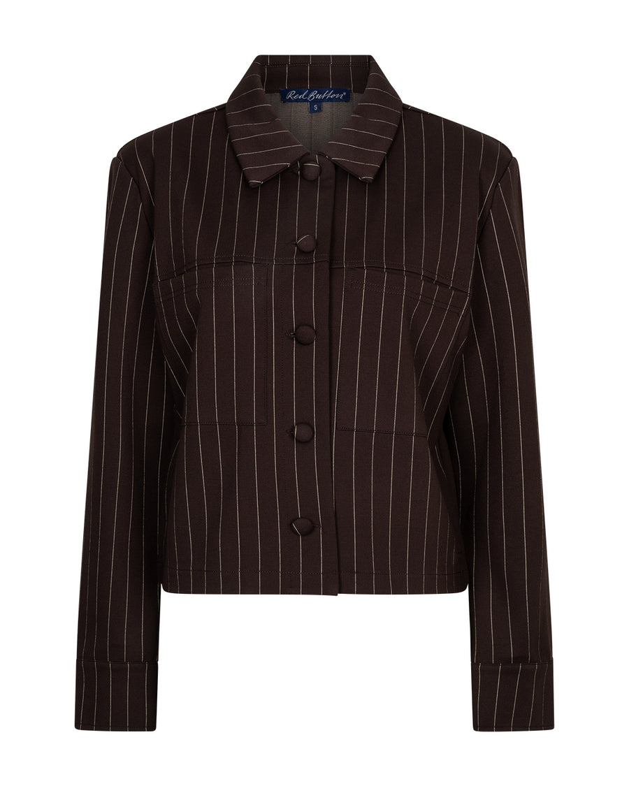 Red Button SRB5028 Jacket punta pinstripe brown