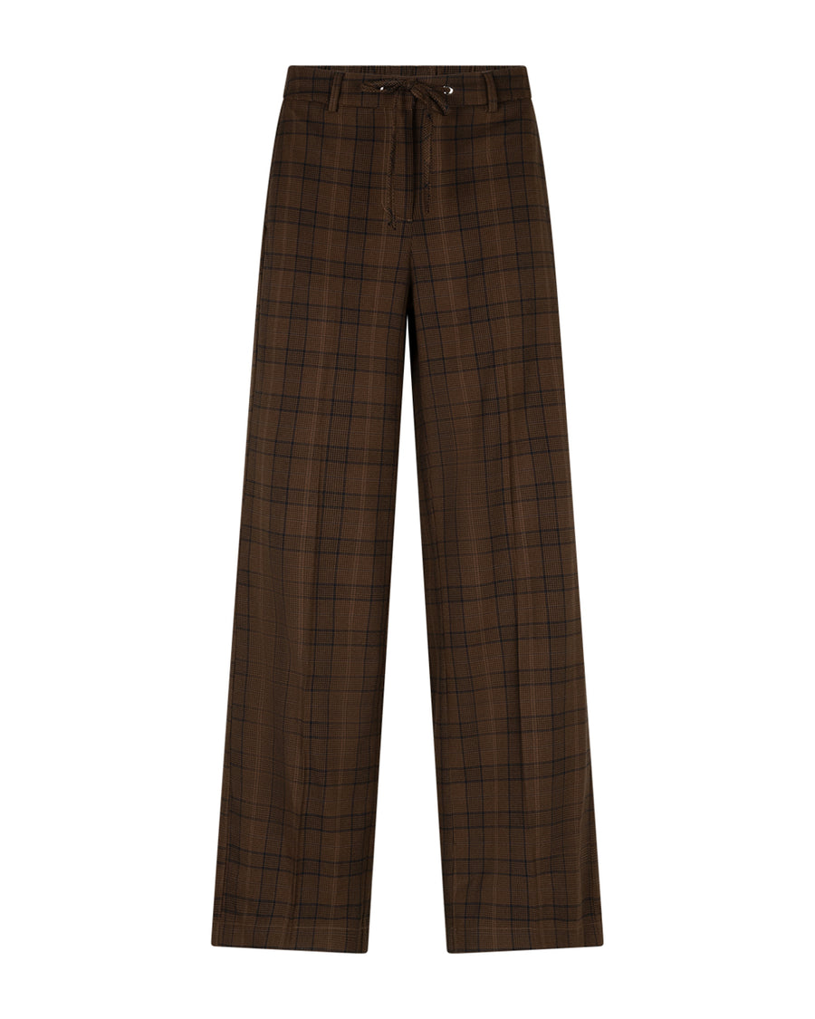 Red Button SRB5171 claudette multi check highrise pant brown