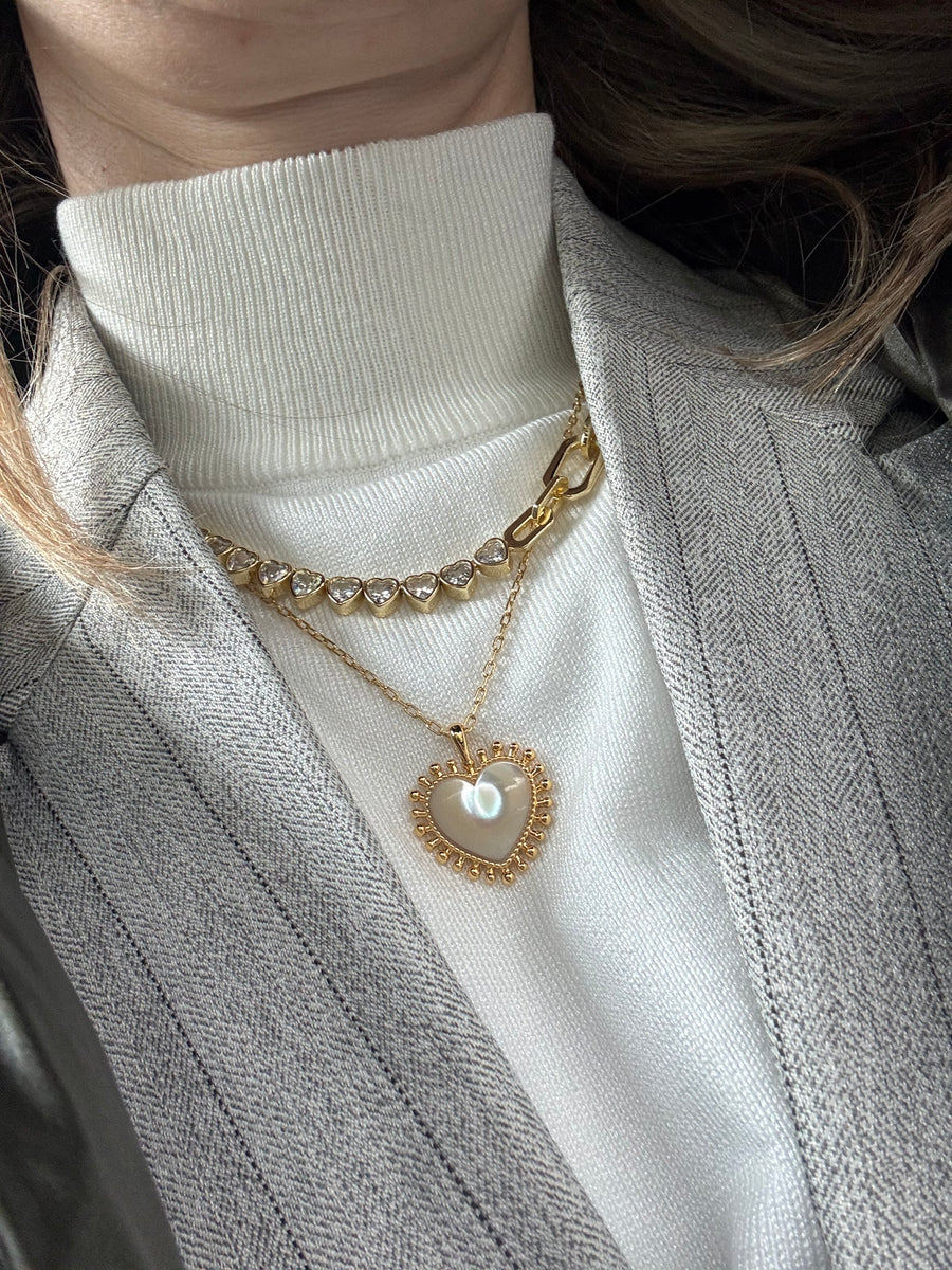 Talis Chains Miami hearts tennis necklace