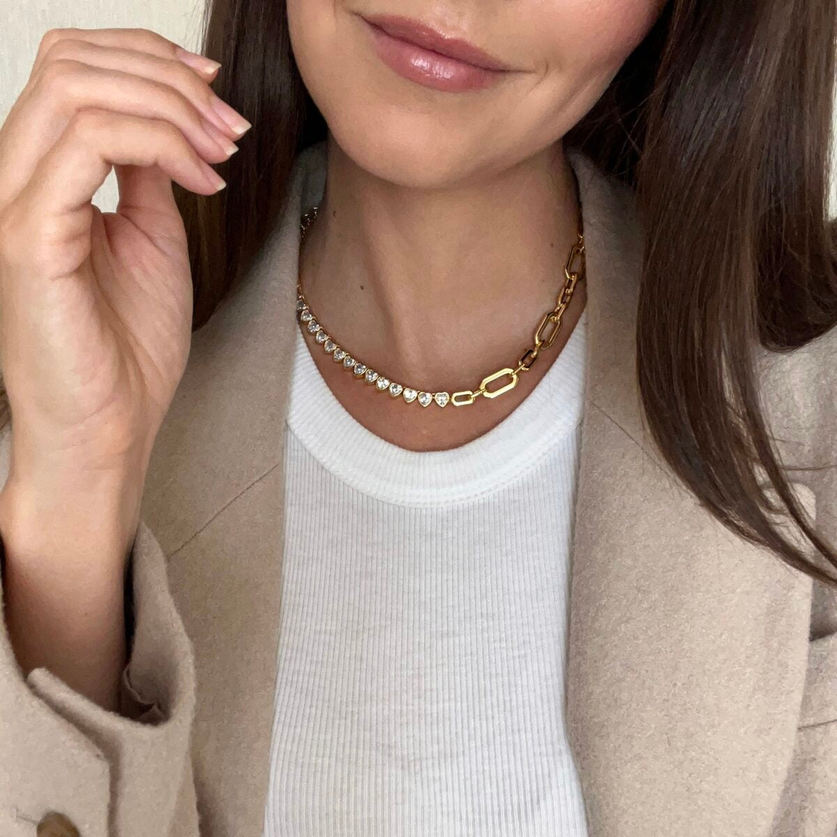 Talis Chains Miami hearts tennis necklace