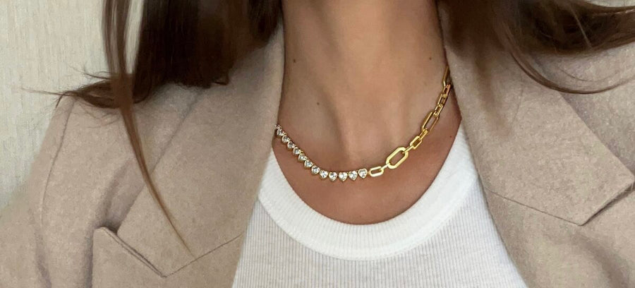 Talis Chains Miami hearts tennis necklace