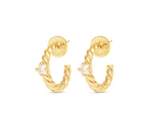 Load image into Gallery viewer, Talis Chains Everyday twist hoops CZ
