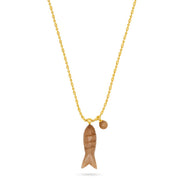 Talis Chains Happy Fish Pendant Smokey quartz