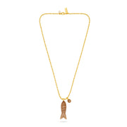 Talis Chains Happy Fish Pendant Smokey quartz